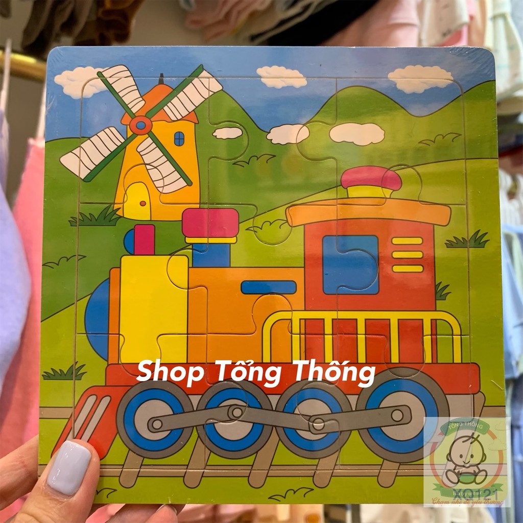 [SIÊU RẺ] Đồ chơi Ghép hình puzzle tranh ghép gỗ an toàn 9 mảnh xếp hình con vật, phương tiện cho bé trai bé gái