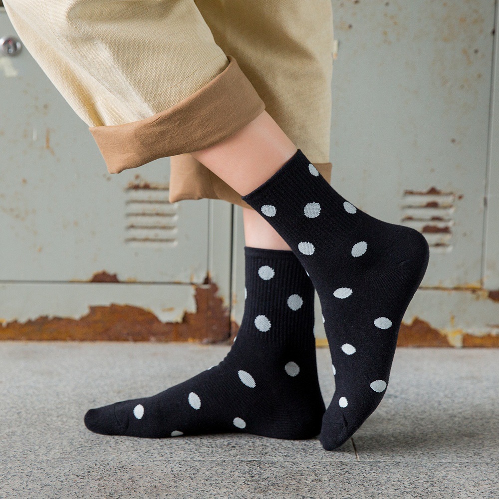 Vớ WAFNHA D334 in họa tiết chấm bi kiểu Hàn Quốc dễ thương cho nữ