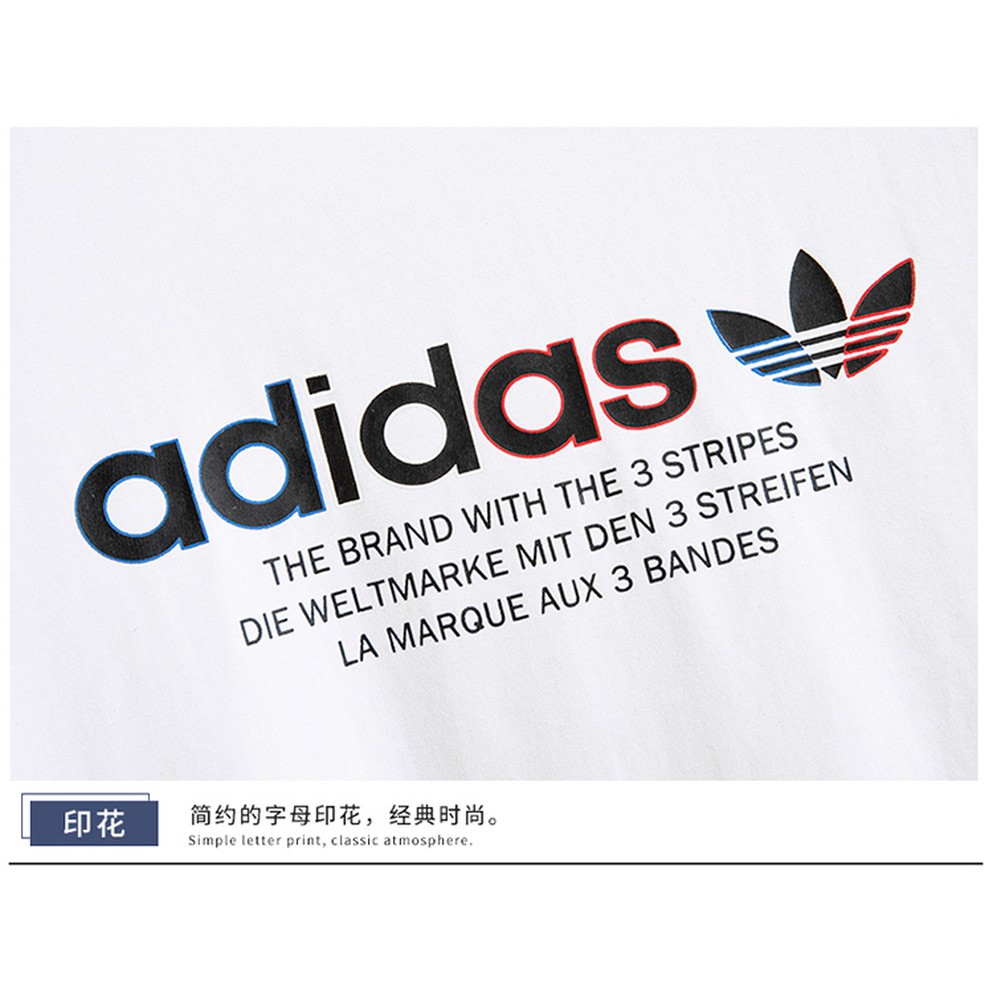 Áo Thun Tay Ngắn Cổ Tròn In Hình Logo Adidas Thời Trang Mùa Hè 2021 👈