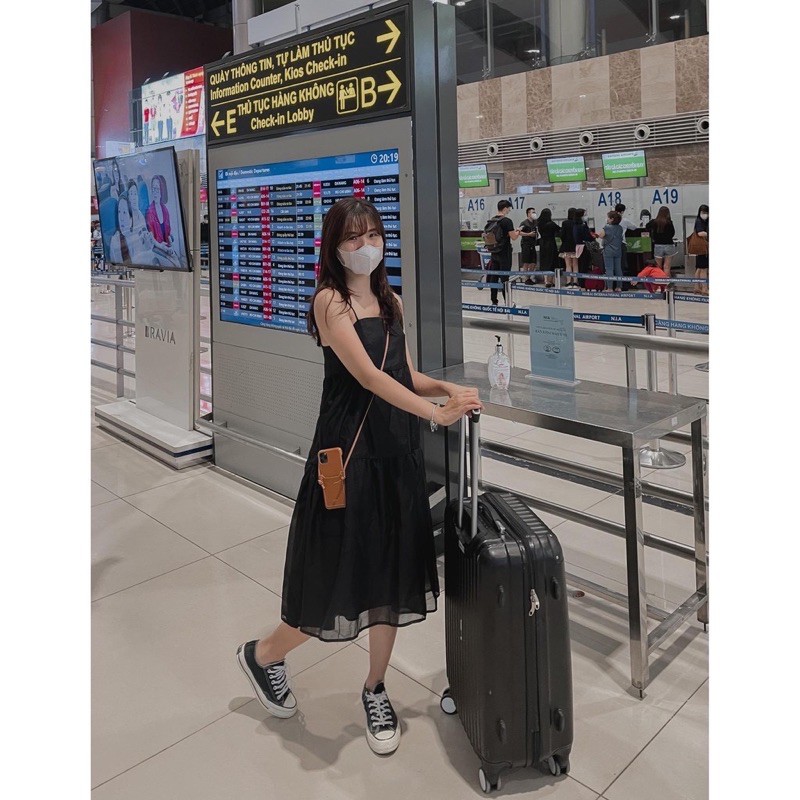 VÁY HAI DÂY TƠ MỊN MÁT - VÁY MAXI HAI DÂY CHẤT ĐẸP 3 MÀU TRẮNG/XANH/BE | BigBuy360 - bigbuy360.vn