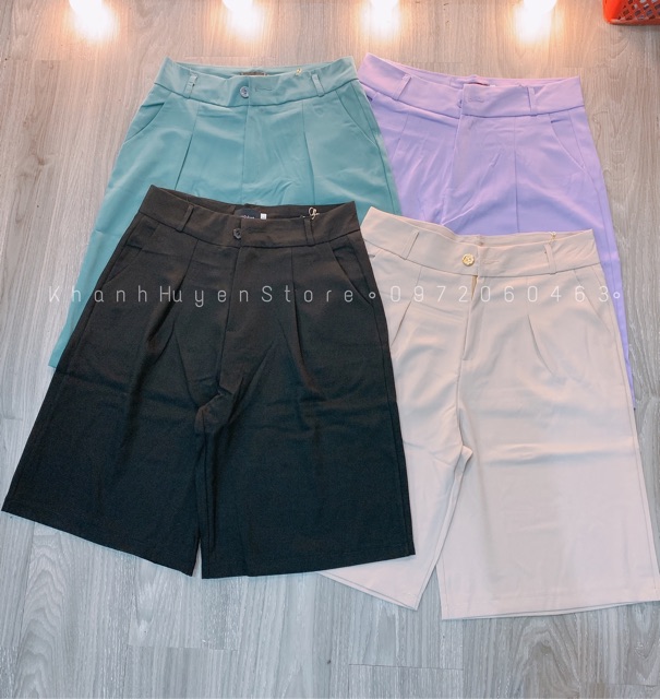 Quần short lửng ống rộng KH016, quần sooc ngố dáng chữ a cạp cao ống rộng cho nữ | BigBuy360 - bigbuy360.vn