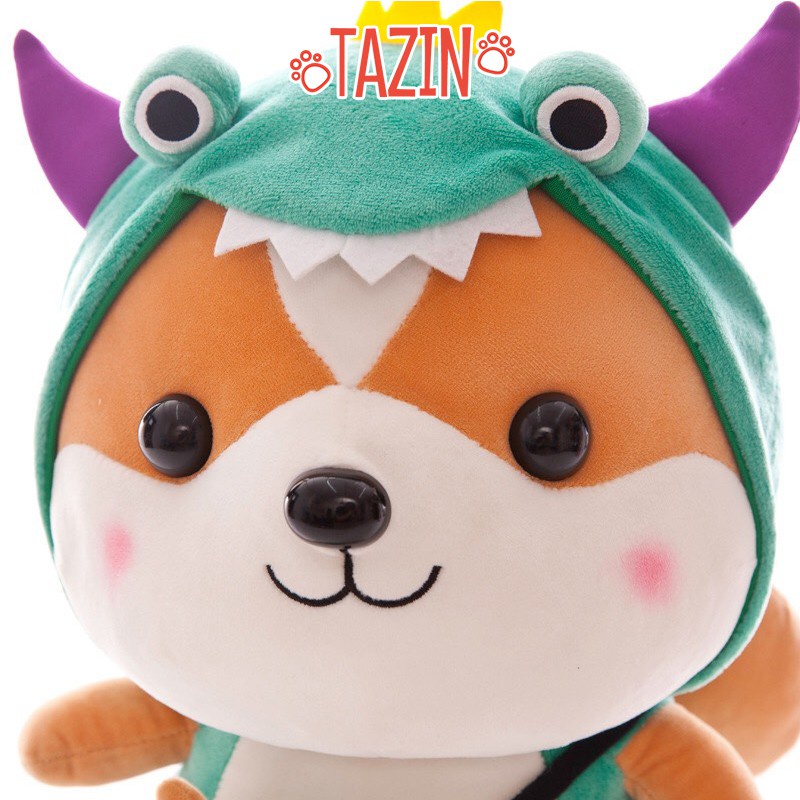 Gấu chó shiba cosplay, gấu bông chó shiba cosplay mini 25 cm cao cấp TAZIN