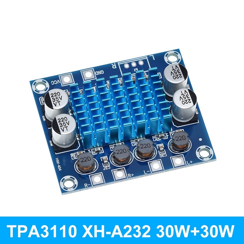 Mô đun khuếch đại âm thanh kỹ thuật số Bluetooth 4.2 Tpa3110 15w / 30w X 2 cho xe ô tô