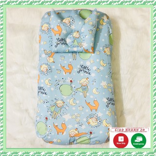 Đệm ngủ cho bé ❤️CHÍNH HÃNG❤️ Đệm ngủ di động thông minh MONMON TẶNG KÈM gối lõm chất cotton thoáng mát