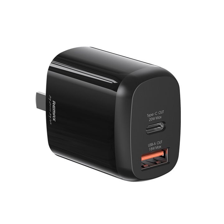 Củ Sạc Nhanh 20W Chính Hãng REMAX RP-U64 Công suất lên đến 20W - Tích Họp 2 Cổng USB PD, QC3.0