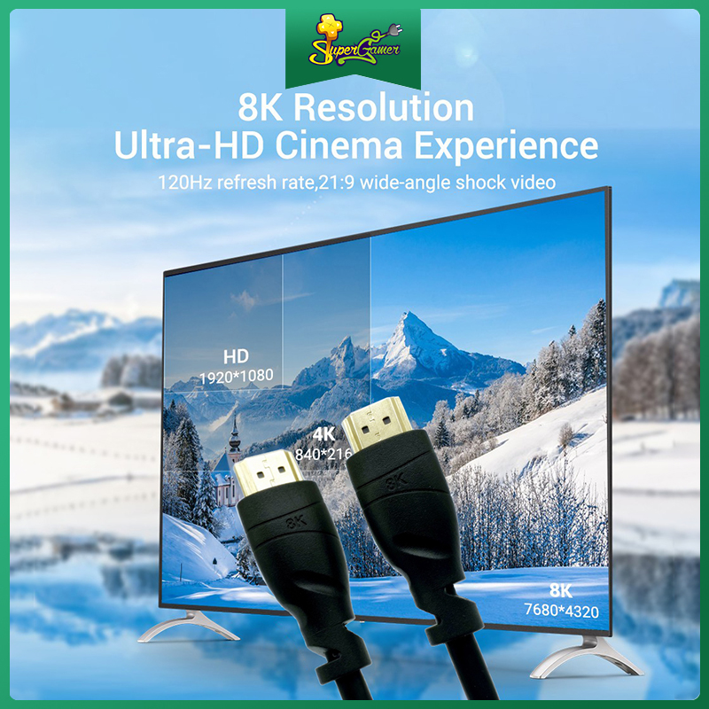 Dây Cáp Hdmi 2.1v 8k Hdmi 48gbps 0.5/1/1.5/2/3m Vn 60hz 7680p Dolby Visi Cho Tv Máy Chiếu Laptop