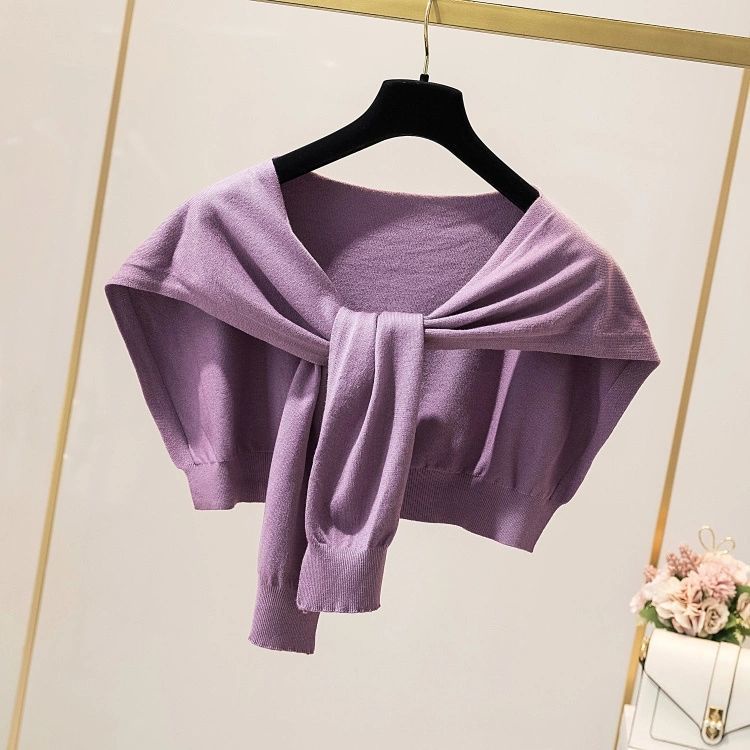 Khăn Choàng Dệt Kim Choàng Vai Vai Kích Thước Nhỏ Thời Trang Xuân Thu Dành Cho Bạn Nữ Mặc Ngoài Phòng Máy Lạnh