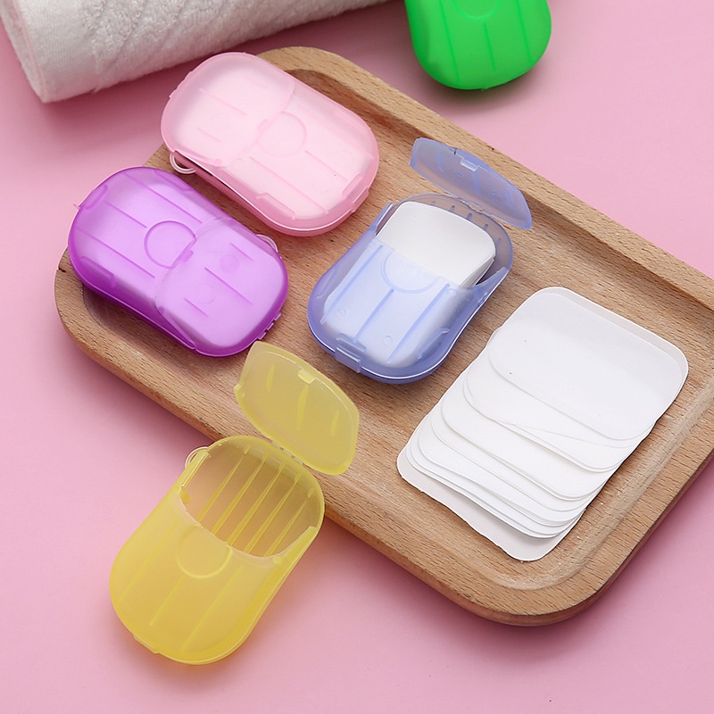 Set 20 Xà Phòng Giấy Di Động Dùng Một Lần Đa Ứng Dụng