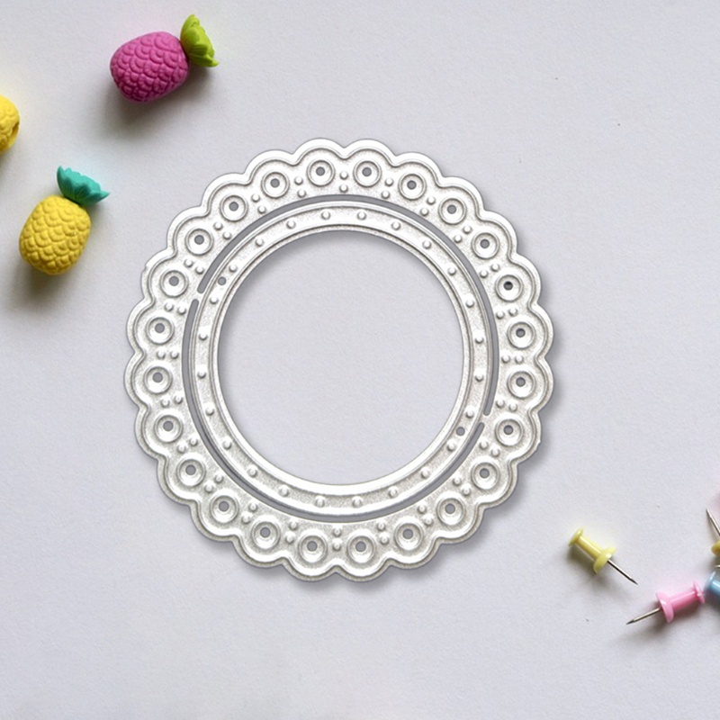 Khuôn Cắt Thẻ Trang Trí Album Hình Tròn Bằng Kim Loại DIY