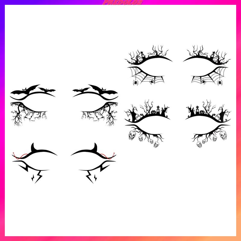 [Predolo2] Miếng Dán Kẻ Mắt Bằng Ren Trang Trí Tiệc Halloween Chất Lượng Cao