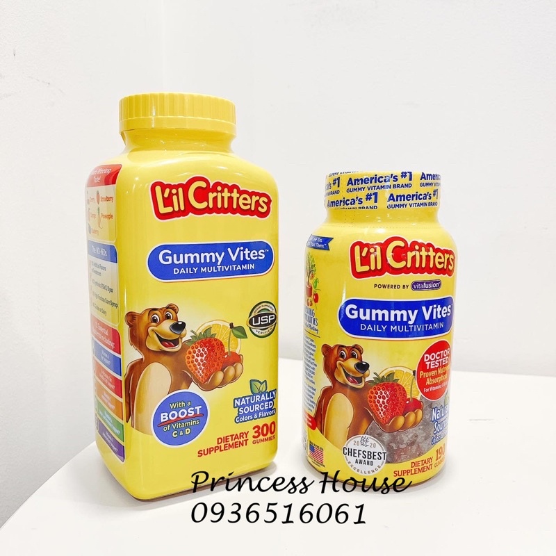 🍊🍋🍍 KẸO DẺO BỔ SUNG VITAMIN TỔNG HỢP GUMMY VITES của Mỹ 🍓🍇
