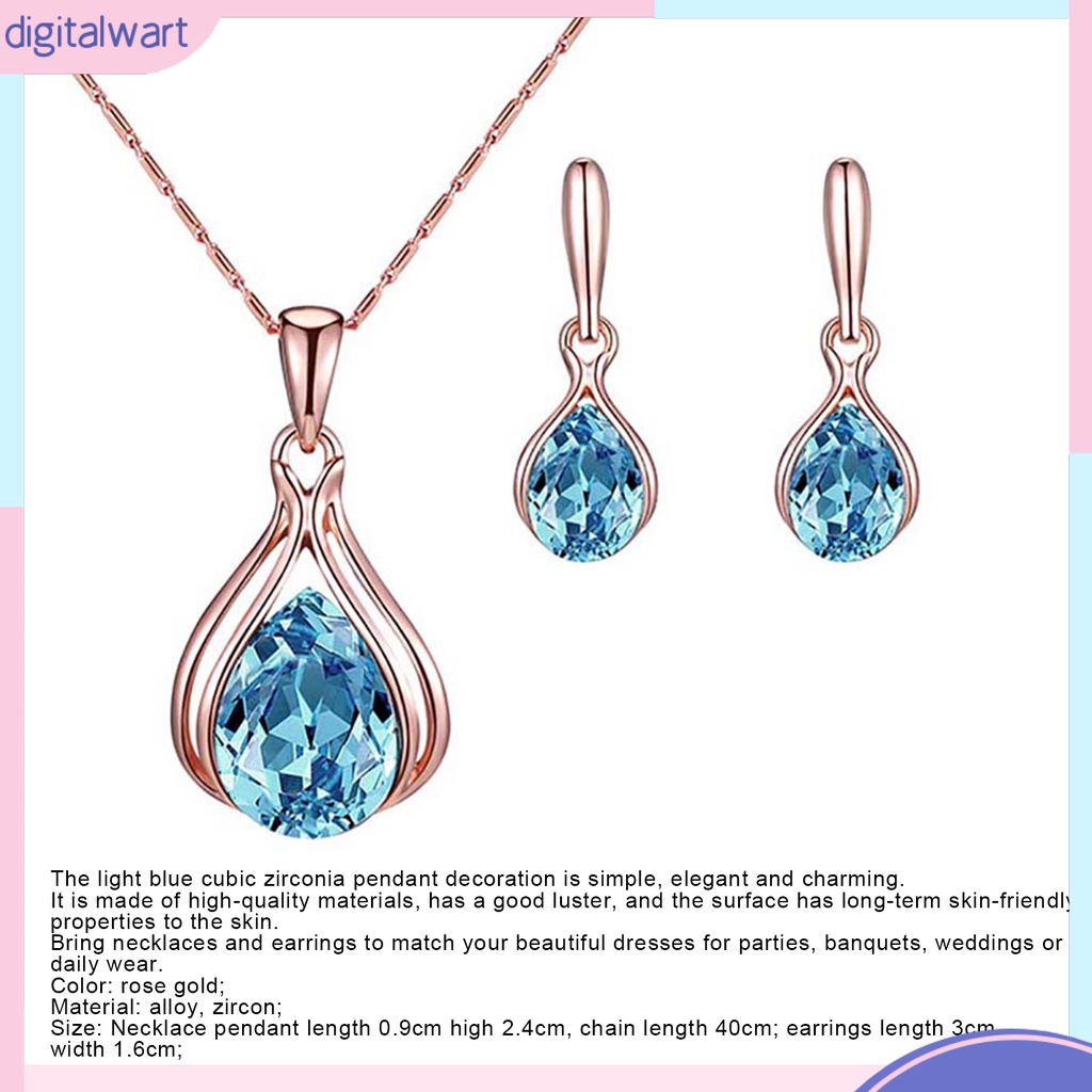 Set Dây Chuyền Và Đôi Khuyên Tai Đính Đá Kiểu Dáng Sang Trọng Cho Nữ