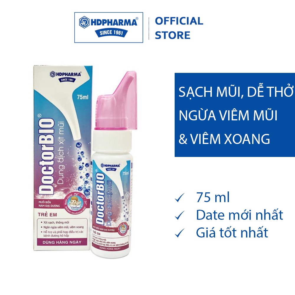 Dung Dịch Xịt Mũi DOCTORBIO Trẻ Em - Vệ Sinh Mũi, Thông Mũi, Hỗ Trợ Điều Trị Các Bệnh Đường Hô Hấp