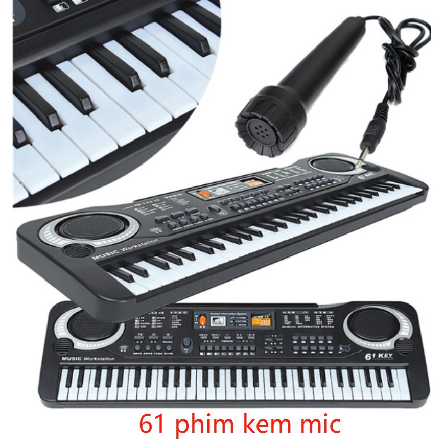 [Hàng Đẹp] Đàn Piano Đàn Điện Tử 61 Phím Kèm Mic Cho Bé Đàn Organ