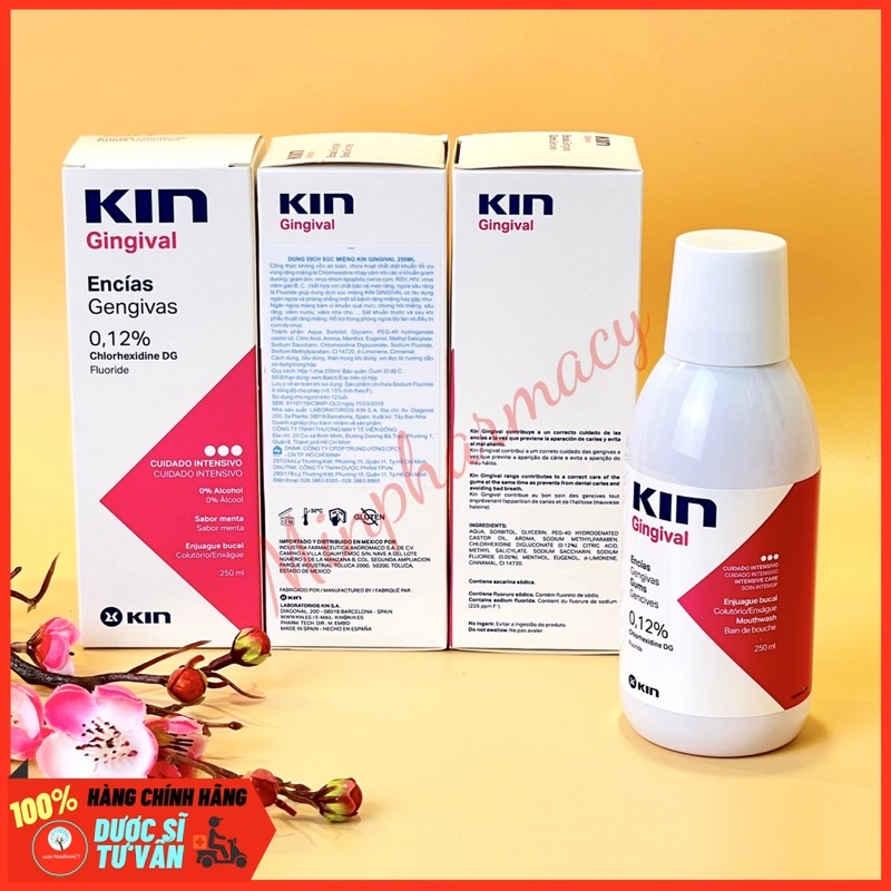 Nước súc miệng KIN Gingival Complex Ngừa sưng nướu nhức răng 250ml - Minpharmacy