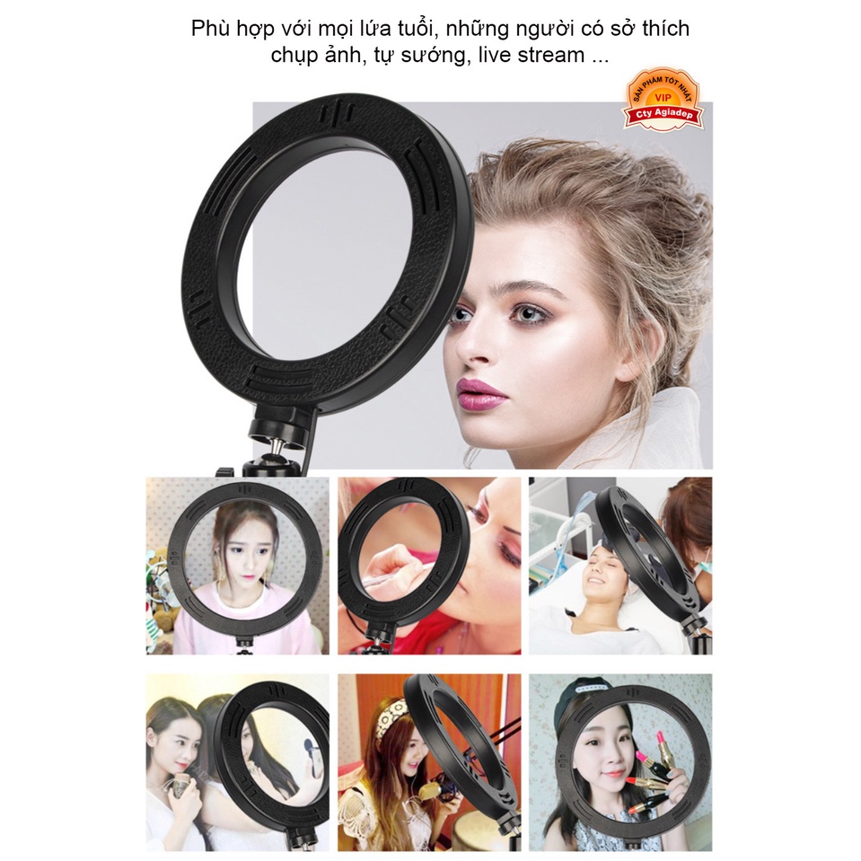 Gậy Tripod Đèn LED 3 Màu Kẹp 4 điện thoại Quay phim chụp ảnh Livestream - 190cm