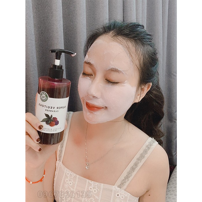 Sữa rửa mặt rau củ thải độc Super Vegitoks Cleanser bivibes Wonder Bath màu tím 200ml | BigBuy360 - bigbuy360.vn