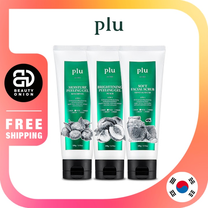 Gel tẩy tế bào chết PLU chiết xuất đào/tinh dầu tầm xuân/hỗn hợp đường và mật ong làm mềm da 100g / Plu Soft Facial Scrub