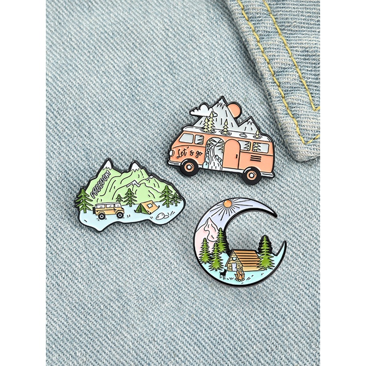 Ghim Cài Ba Lô Tráng Men Hình Ngọn Núi Tuyết Sáng Tạo Thích Hợp Làm Quà Tặng Cho Bạn Bè