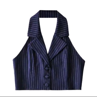 Áo ghile crop cổ yếm Taobao