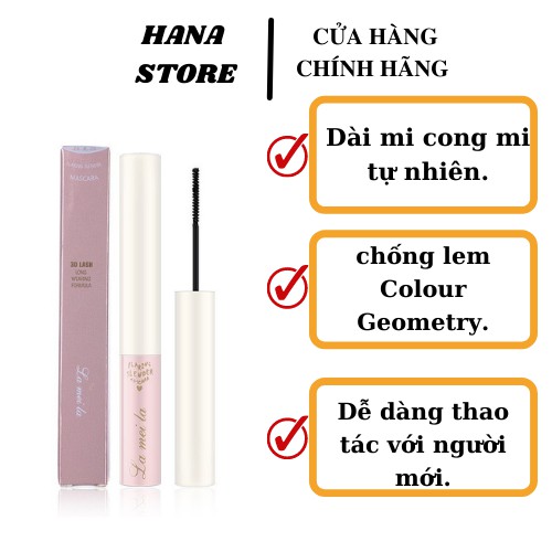 Chuốt Mi Dài Mi Mascara Không bết Chống Lem Cong Mi tự nhiên LAMEILA Mỹ Phẩm Hana Nội Địa Trung 8Gr