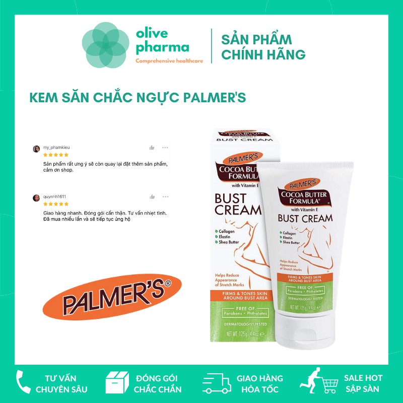 [ Mẫu Mới ] Kem Săn Chắc Ngực Sau Sinh Palmer's Bust Cream 125g