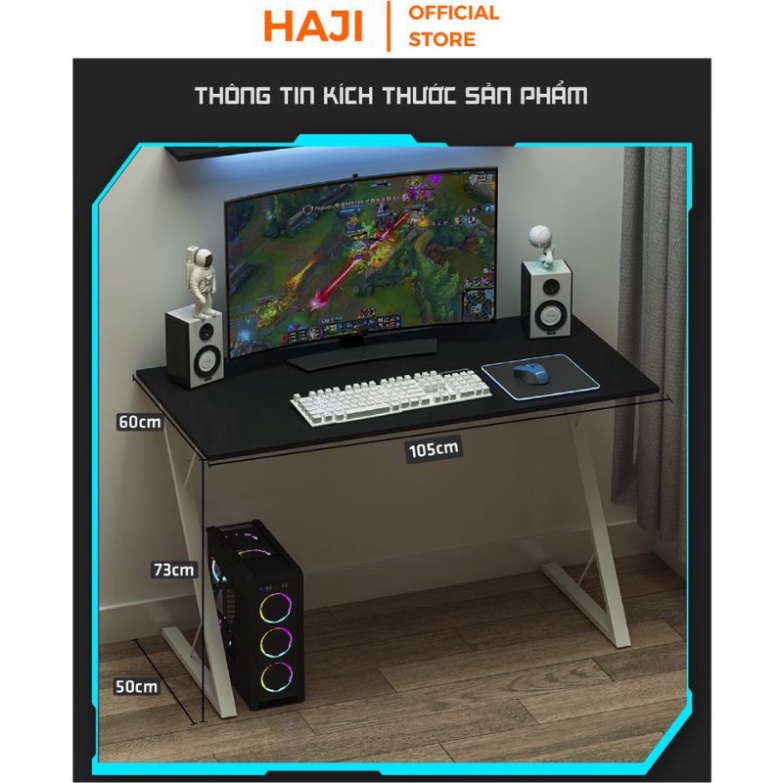 Bàn gaming dành cho game thủ đích thực, Bàn máy tính gaming tạo cảm hứng chân chữ Z chắc chắn cá tính  GM57