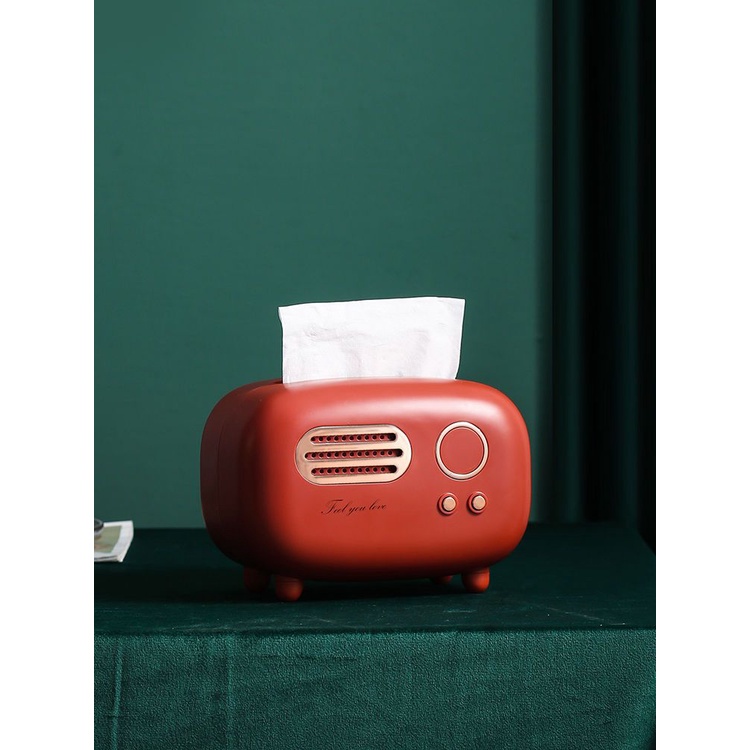 Hộp Đựng Khăn Giấy Hình Radio Phong Cách Bắc Âu Cổ Điển Độc Đáo Trang Trí Nhà Cửa