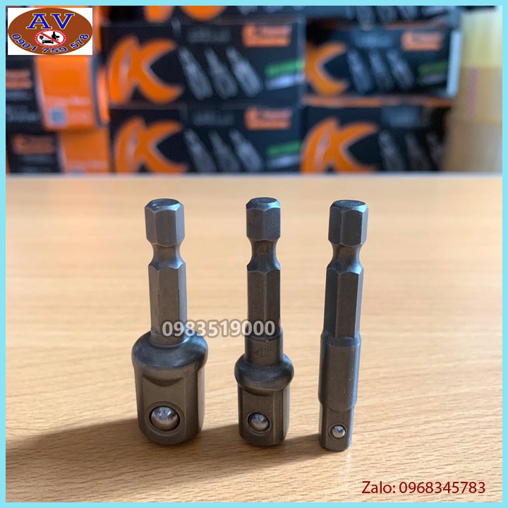 BỘ 3 ĐẦU CHUYỂN VẶN KHẨU CHO KHOAN ĐIỆN PIN dài 50mm
