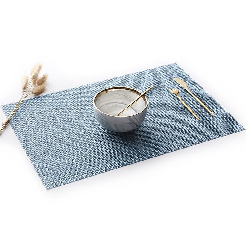 Rectangular woven placemat Western Europe PVC placemat Teslin faux linen thick insulation pad