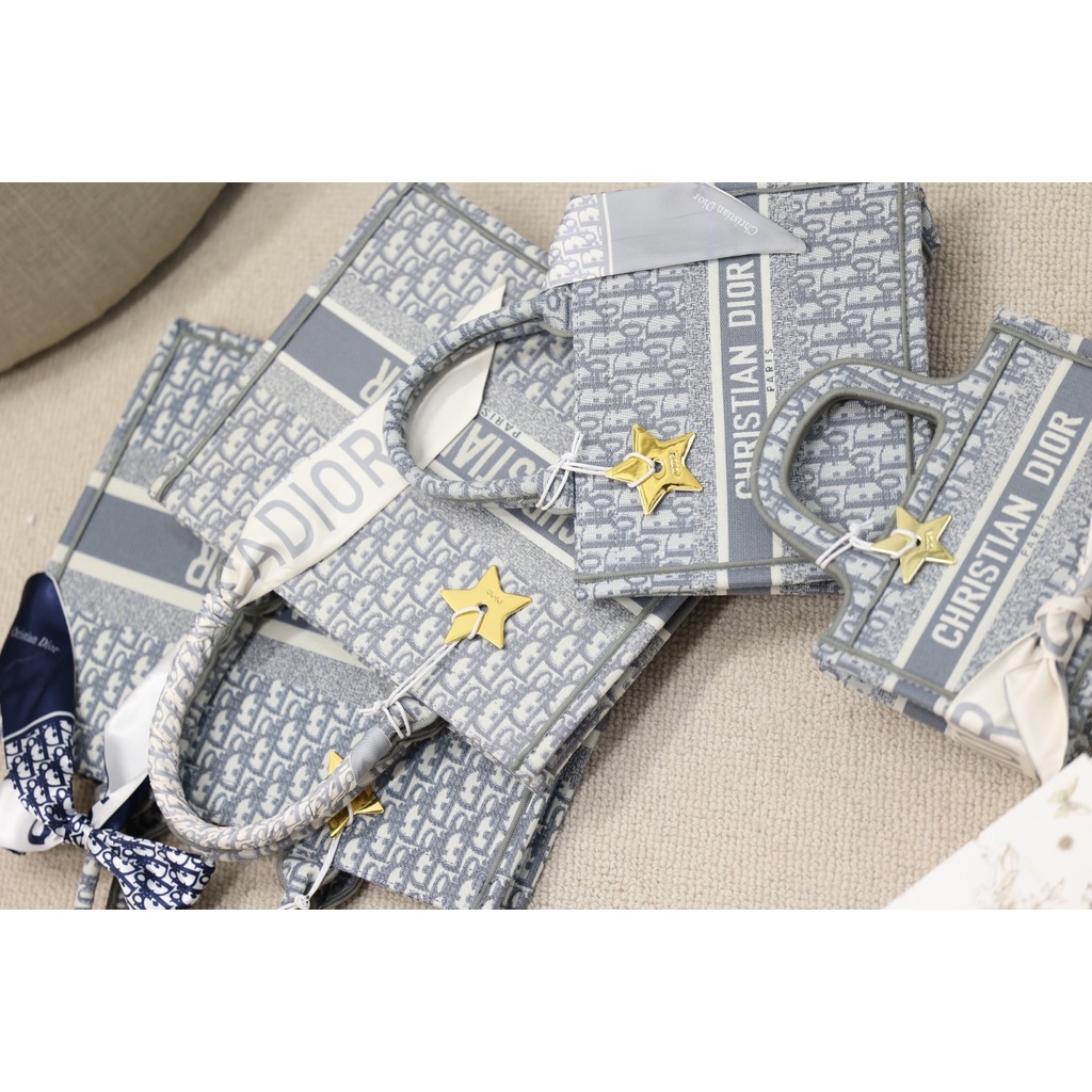 Túi Tote Dio Book Tote Size 26 Chữ Xám 2022 Có Hộp Hàng Sẵn Hình Thật Shop Chụp