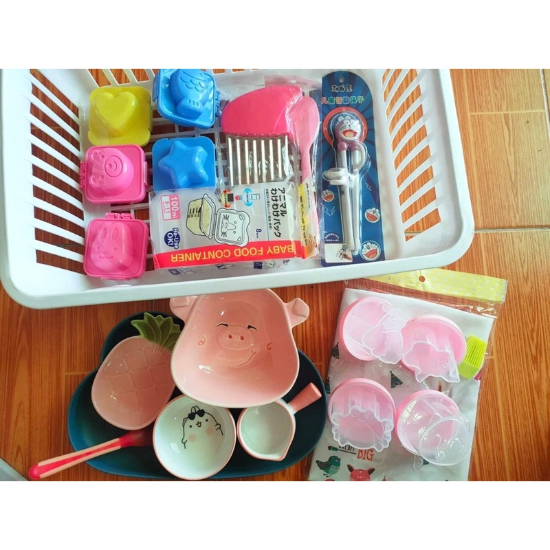 TEAM HỒNG💕 Bát / Chén Sứ Ăn Dặm Màu Hồng Cho Bé