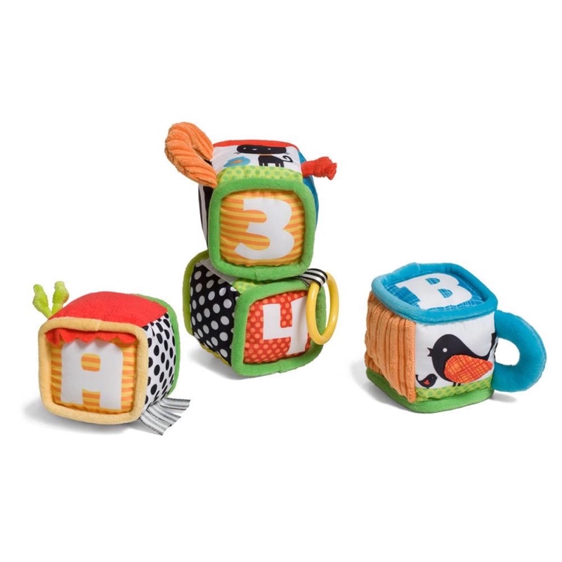 Set 4 khối đồ chơi vải khám phá phát triển các kỹ năng cho bé Infantino - Discover and Play Soft Blocks