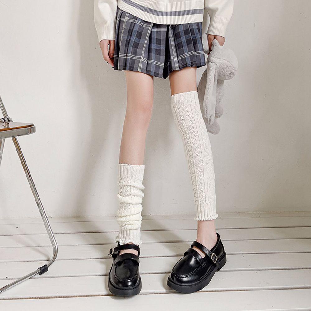 Mocho Vớ Len Dệt Kim Giữ Ấm Chân Phối Banh Lông Xoắn Phong Cách Lolita Nhật Bản Ngọt Ngào Mùa Thu Cho Nữ Cosplay