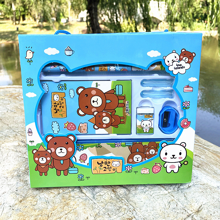 Spot Birthday Gift Stationery Set Elementary School Primary School Eraser + Pencil Stationery Pen Box Creative Stationery Set Gift Box