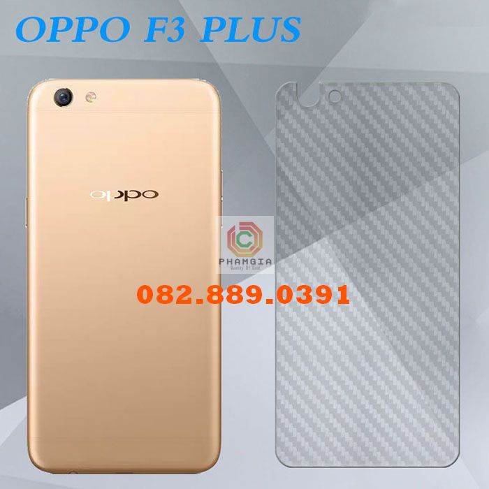 Miếng dán mặt lưng skin carbon Oppo F3 Lite/ F3/ F3 Plus