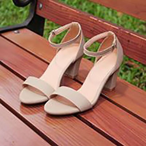 Giày cao gót 7cm quai bản bít gót (có ảnh thật)