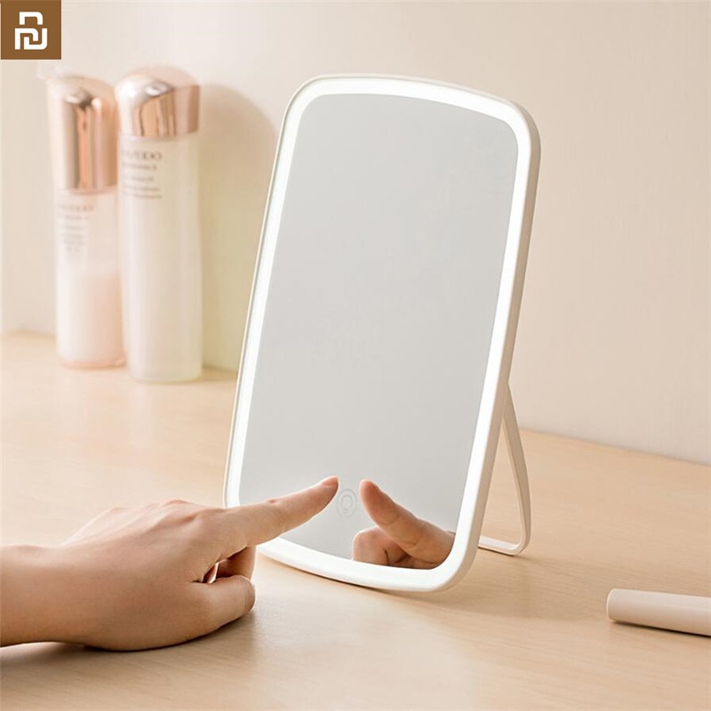 Original xiaomi Youpin Gương trang điểm cầm tay thông minh để bàn đèn led ánh sáng gấp di động gương ký túc xá máy tính để bàn