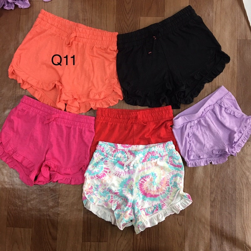Quần short cotton bé gái bèo gấu nhí dư xịn