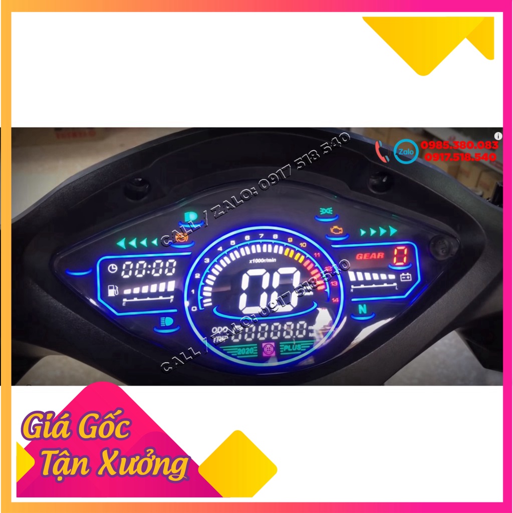 Đồng hồ điện tử 2020 PLUS gắn Wave Alpha, Wave S , Wave RS , Wave 50cc full led lcd ( đối chiếu mẫu gống hình) (Ảnh Sp t