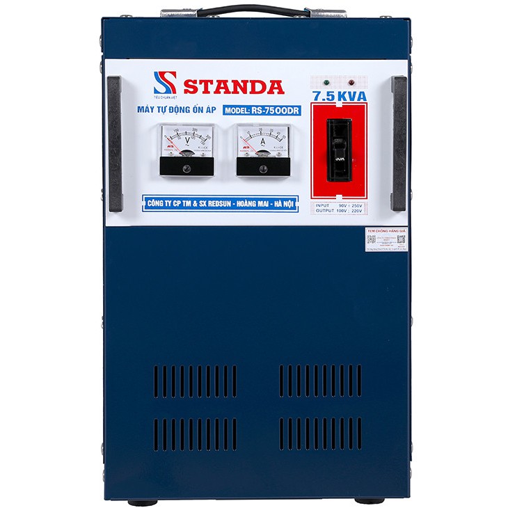 Ổn áp standa 7,5kva dải 90v-250v hàng chính hãng dây đồng 100%