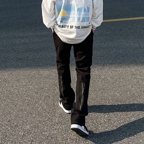 Quần dài nam Ống loe phong cách Đường phố Âu mỹ quần túi hộp nam fashion phong cách hàn quốc simple unisex bigsize cargo pants nam