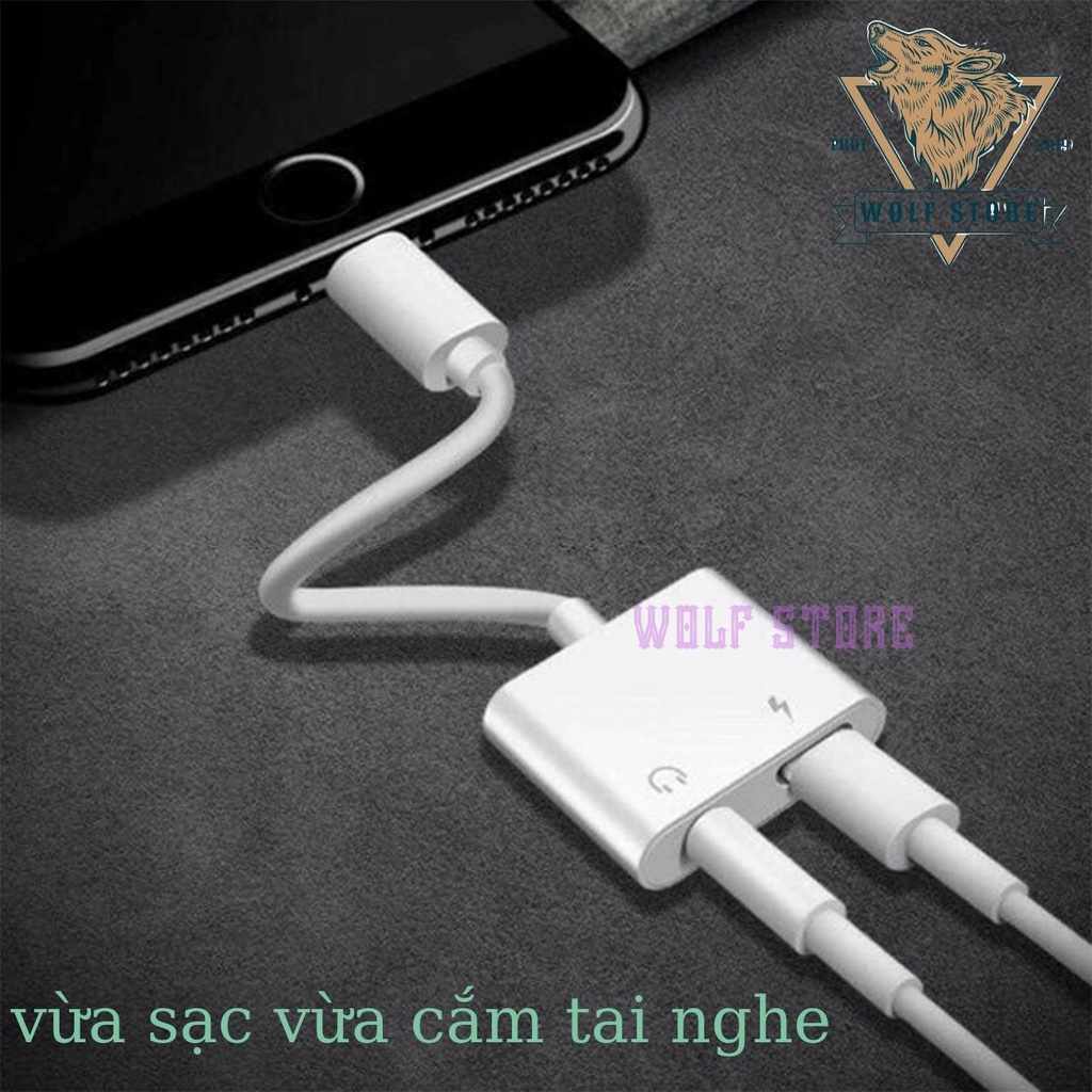 Jack chuyển đổi 2 cổng - Vừa sạc vừa cắm tai nghe cho ip7/7p/8/8p/x/xs max/11/11pro/11pro max