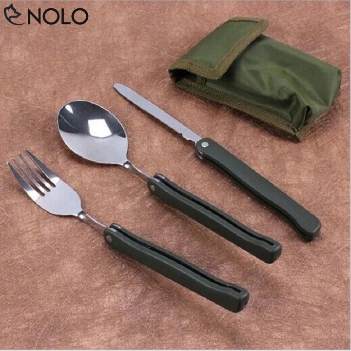 Trọn Bộ Muỗng Nĩa Du Lịch Dã Ngoại Fork Knife Kiểu Quân Đội