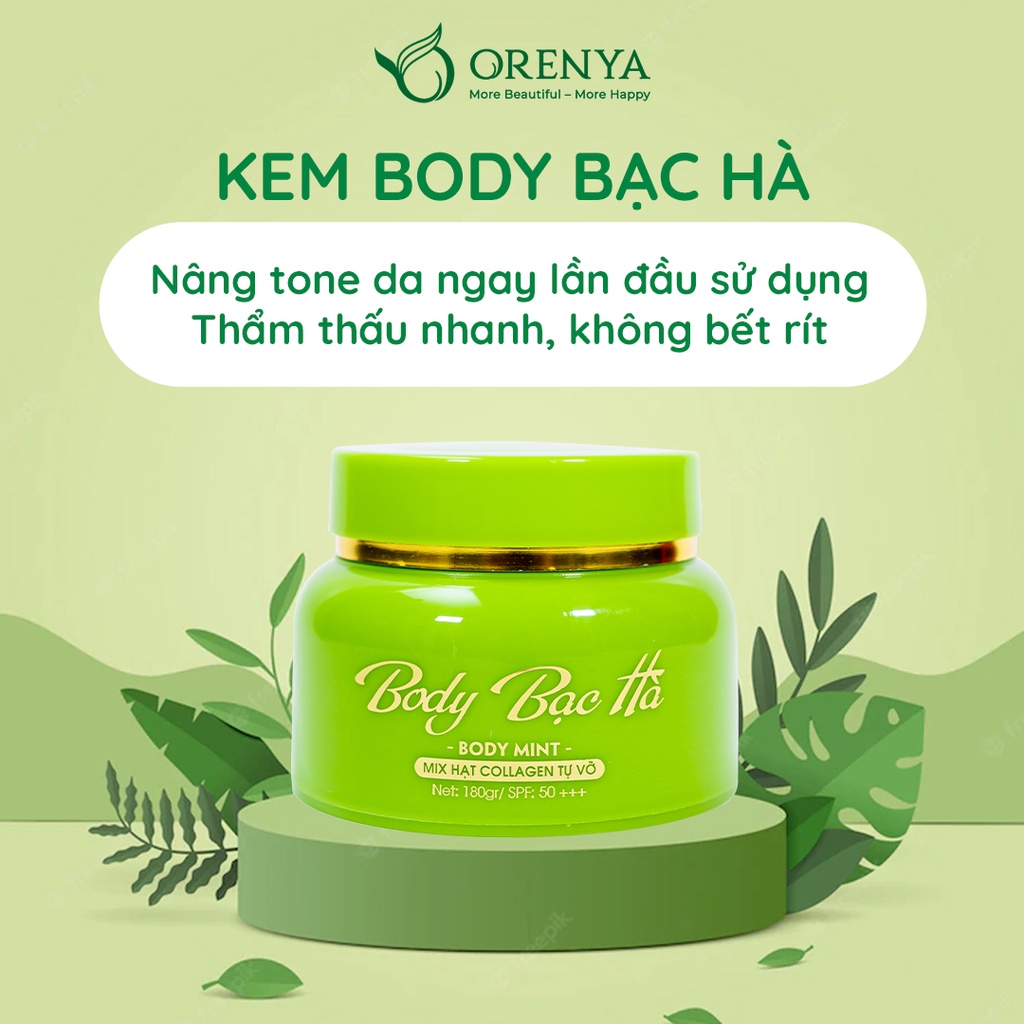 Kem Body Bạc Hà - Body Mint Dưỡng Trắng da, thấm nhanh, không bết dít
