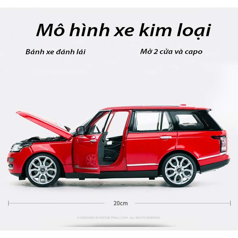 Xe mô hình tĩnh SUV Land Rover Range Rover SVAutobiography tỉ lệ 1:24 Rastar