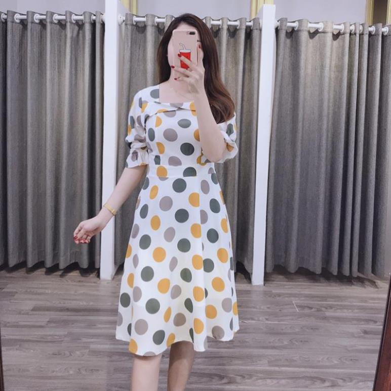 Váy Đầm Liền Thân Dáng Xòe cao cấp Công Sở  Linh Kem Shop VX21