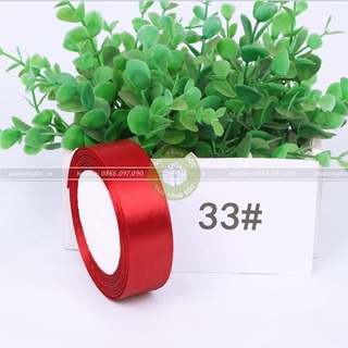 Ruy băng vải lụa 2cm màu đỏ dài 22m