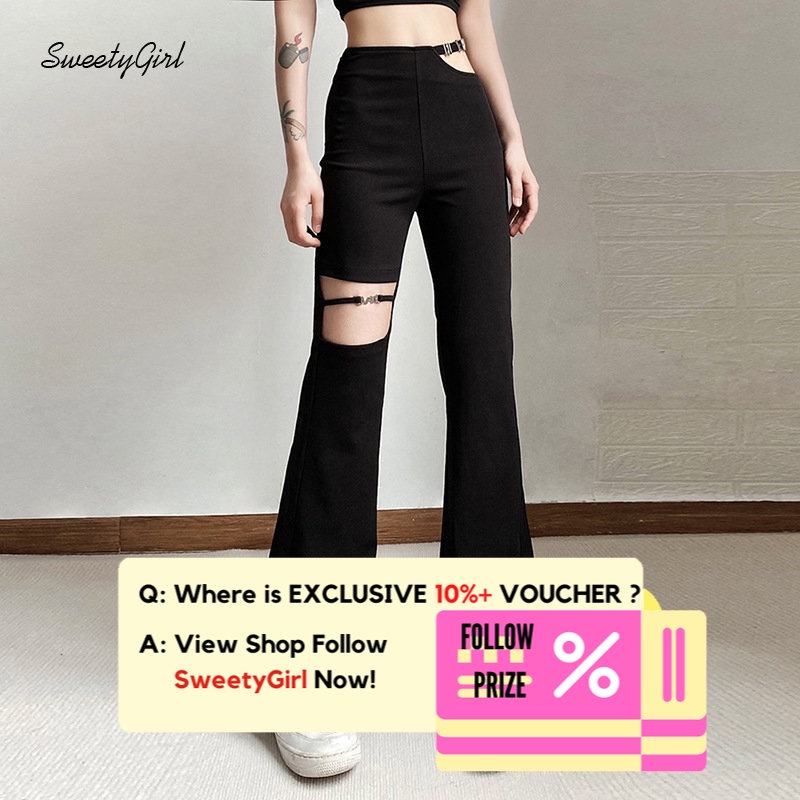 Quần Dài Lưng Cao Màu Đen Trơn Dáng Ôm Thời Trang 2022 Gợi Cảm Cho Nữ
