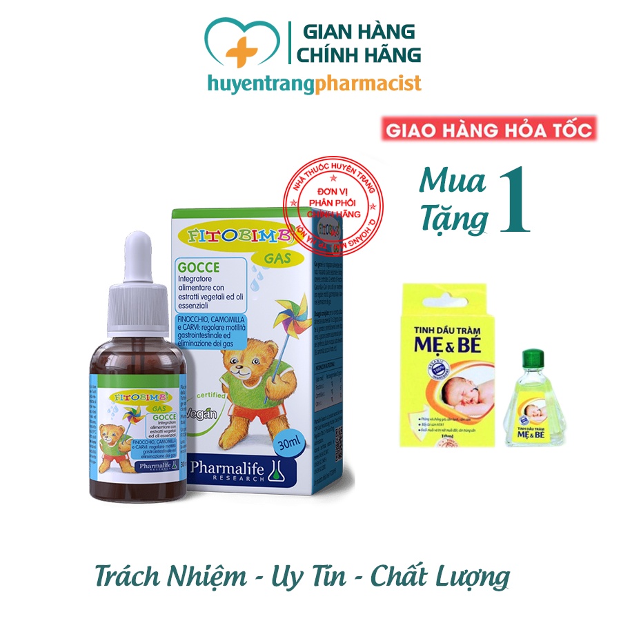 Gas Bimbi - Hỗ trợ giảm đầy hơi, nôn trớ, chướng bụng, khó tiêu, giảm rối loạn tiêu hóa (Lọ 30ml)